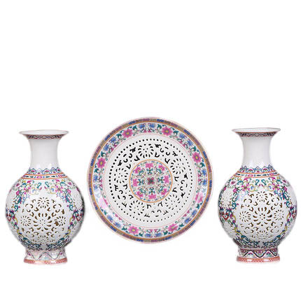 porcelain Jahrriesnge  for hollow  vase set 3 pcs cna0912 