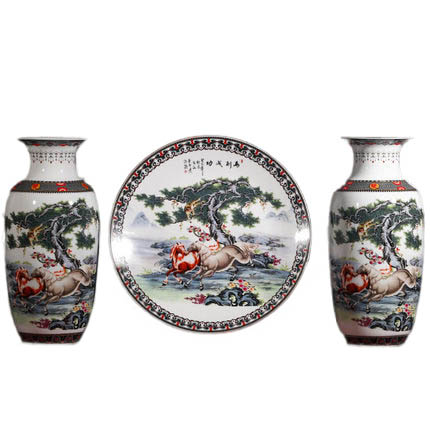 porcelain Jahrriesnge  for horses vase set 3pcs cna1045 