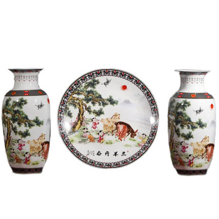 porcelain Jahrriesnge  for sheep vase set 3pcs cna1048 