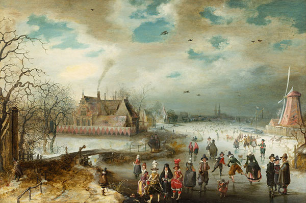 Landscape JAHRRIESNGE  for Skating-on-the-Frozen-Amstel-River-lpf00975 