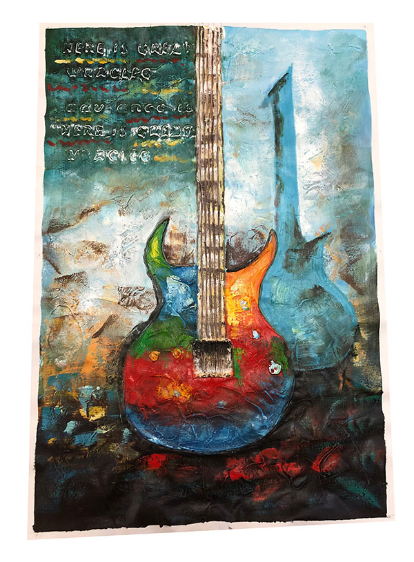 Oil Painting Jahrriesnge  for guitar-lpg0010 