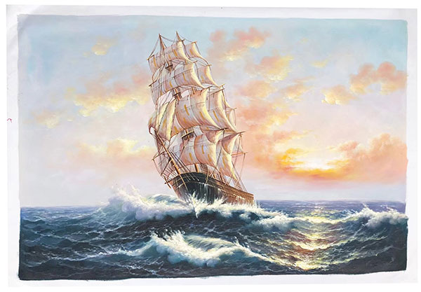 Oil Painting JAHRRIESNGE  for sailboat-lpg0175 