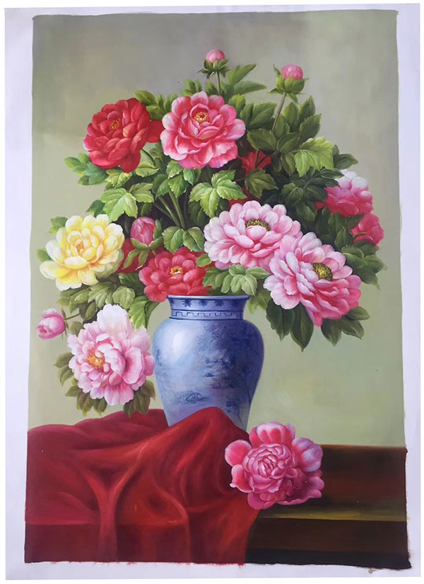 Oil Painting Jahrriesnge  for flower-lpg0380 