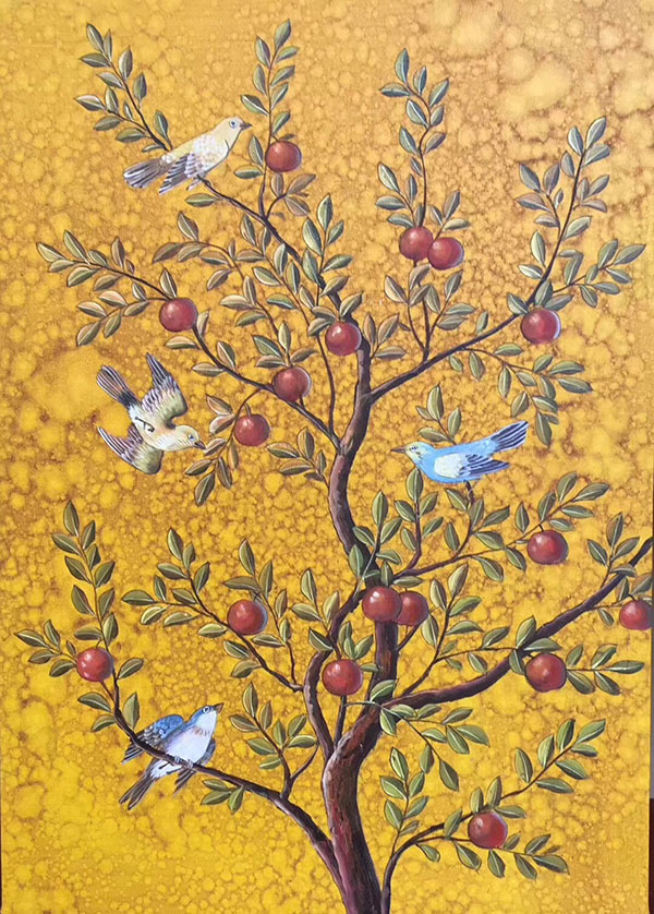 Oil Painting JAHRRIESNGE  for birds-in-the-tree-lpg0388 