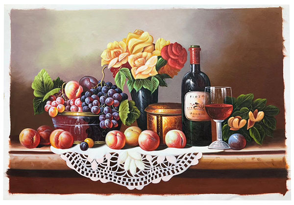 Oil Painting JAHRRIESNGE  for fruit-wine-lpg0391 