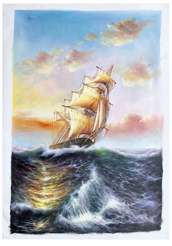 Oil Painting Jahrriesnge  for sailboat-lpg0607 