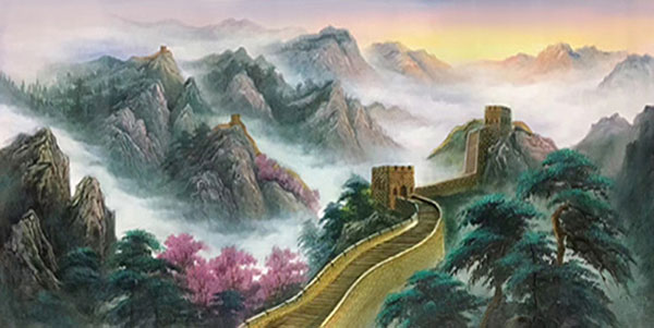 Landscape JAHRRIESNGE  for the-Great-Wall-montains-trees-lpg0781 